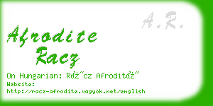 afrodite racz business card